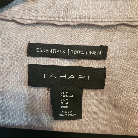 TAHARI 100% LINEN LIGHT PURPLE TUNIC SIZE M - Picture 5 of 6